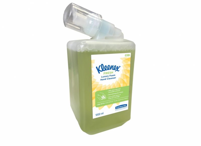 KLEENEX® FRESH Luxusní čistící pěna na ruce - jednolitrová kazeta / zelená / 1L