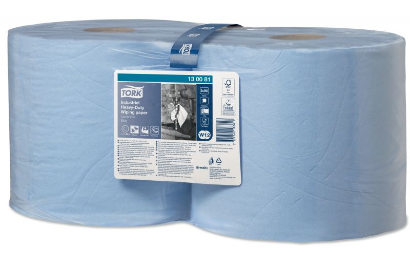TORK 130081 – Heavy Duty – průmyslová papírová utěrka W1/W2, malá role, 3vr., 350x2útr.