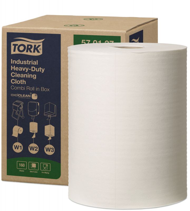 TORK 570137 – Heavy Duty průmyslová čisticí utěrka W1/W2/W3, netkaná text., 1vr., 160útr.