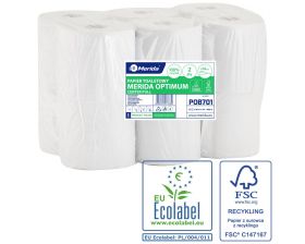 Toaletní papír MERIDA OPTIMUM - FLEXI, bílý, 14 cm, 80 m, 2-vrstvý