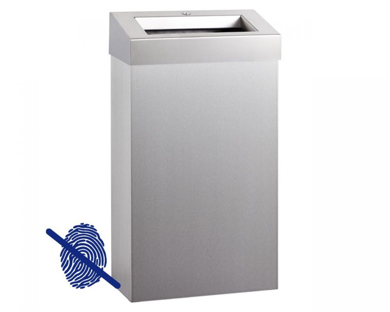 Odpadkový koš otevřený MERIDA STELLA Anti Finger Print, 27 l, nerez mat