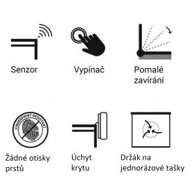Koš bezdotykový čtvercový AUTOMATIC SENSOR 35 l matový
