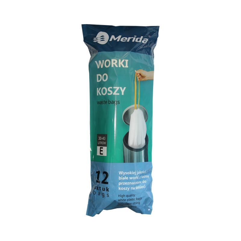 MERIDA TOP sáčky 30-40 l, bílé, zatahovací, parfémované, 12 ks/role
