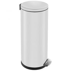 Koš kovový nášlapný TOP SILENT LUNA, bílý, 30 l
