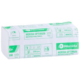 Jednotlivé papírové ručníky skládané OPTIMUM, bílé, 2-vrst., 3200 ks / karton,/dříve PZ33/