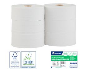 Toaletní papír OPTIMUM, 23 cm, 210 m, 2 vrstvý, bílý, (6rolí/balení)