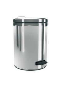 Odpadkový koš nášlapný kovový nerez lesk 12 l