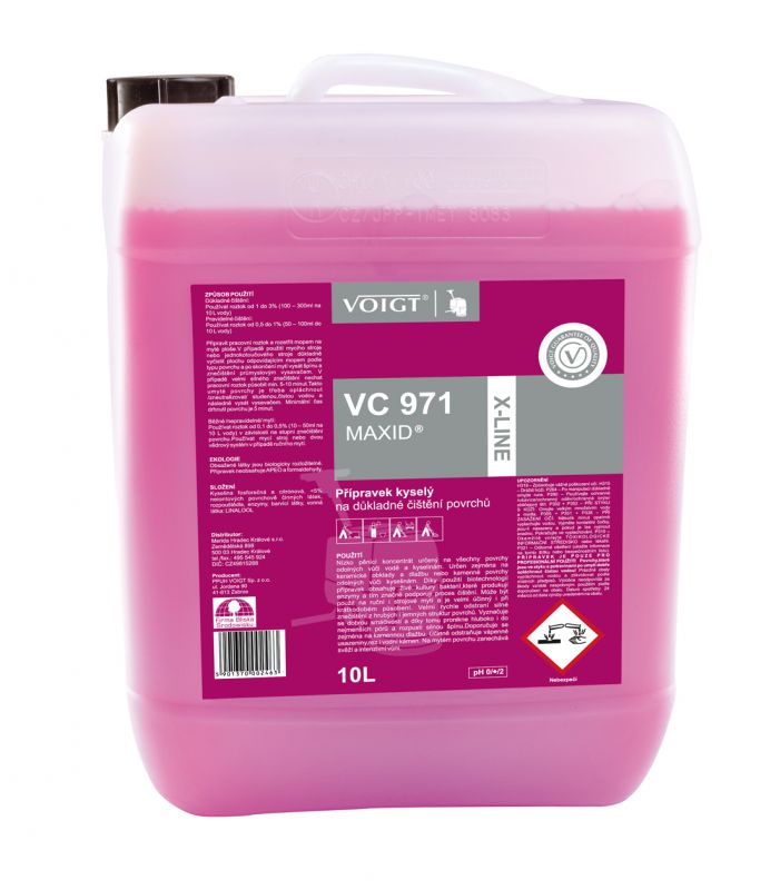 Prostředek kyselý na důkladné čištění povrchů Merida  MAXID 10 l.