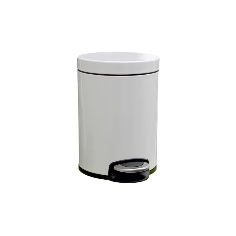 Odpadkový koš s pedálem SILENT SERENE, kovový, bílý, 5 l