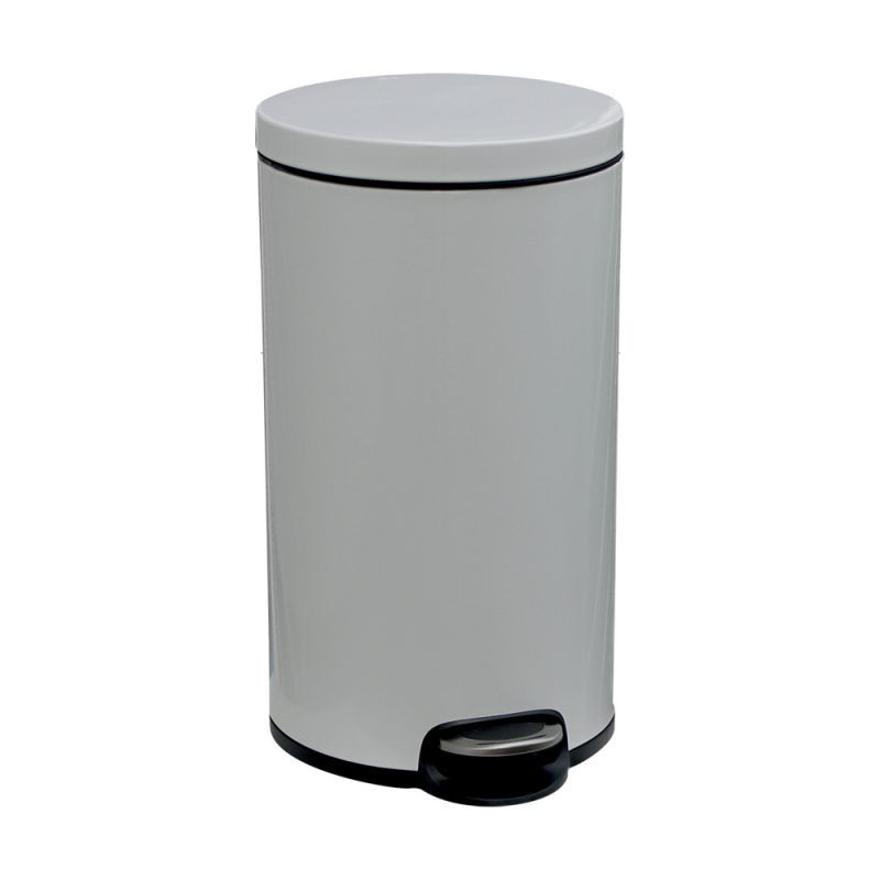 Odpadkový koš s pedálem SILENT SERENE, kovový, bílý, 30 l