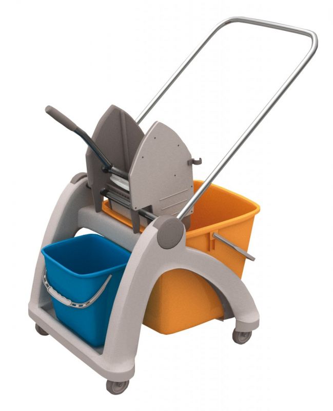 Úklidový vozík Roll-Mop s plastovou konstrukcí