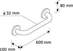Madlo jednoduché NEREZ lesklé 600 mm