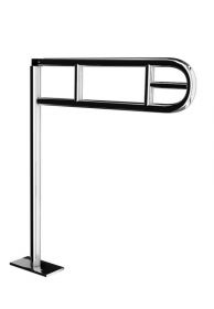 Madlo sklopné montované do podlahy s úchytem na toaletní papír NEREZ lesklé