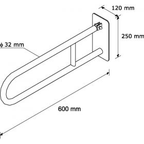 Madlo sklopné NEREZ lesklé 600 mm