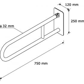 Madlo sklopné NEREZ lesklé 750 mm