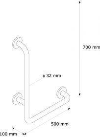 Madlo úhlové NEREZ lesklé - pravé