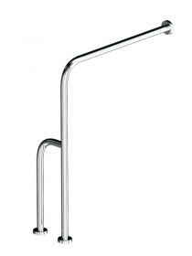 Madlo s uchycením do podlahy a stěny NEREZ lesklé - levé