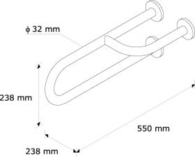 Madlo umyvadlové NEREZ lesklé - pravé 550 mm