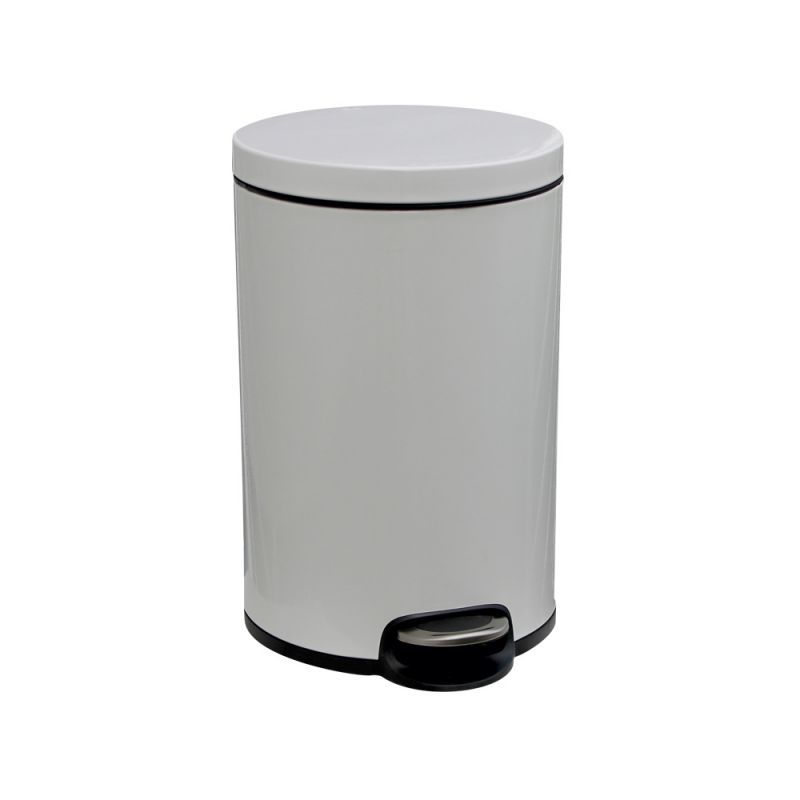 Odpadkový koš s pedálem SILENT SERENE, kovový, bílý, 20 l