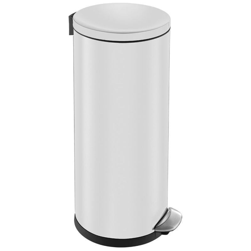Koš kovový nášlapný TOP SILENT LUNA, bílý, 30 l