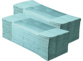 Jednotlivé papírové ručníky skládané EKONOM, 1-vrstvé, zelené, 5000 ks (20x250 ks) /dříve PZ71/