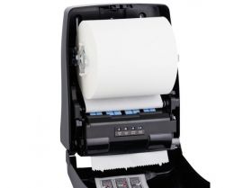 Automatický bezdotykový podavač papírových ručníků v rolích MAXI MERIDA ONE, černý