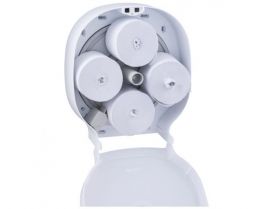 Zásobník na 4 role toaletního papíru bez dutinky MERIDA Hygiene CONTROL, bílý