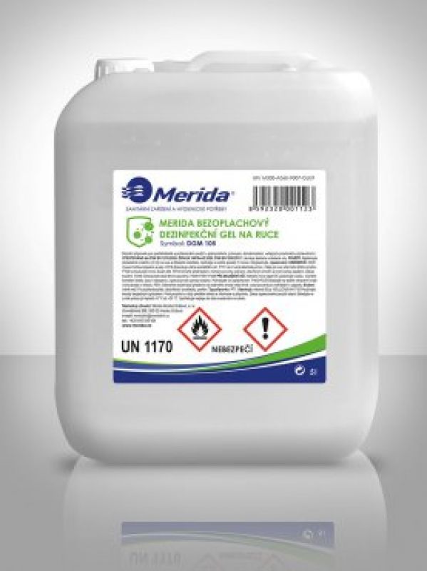 Bezoplachový DEZINFEKČNÍ GEL na ruce Merida , 5 l