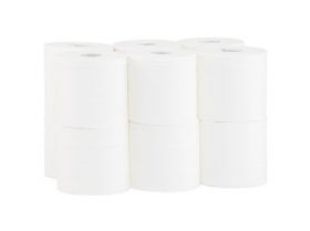 Toaletní papír MERIDA TOP FLEXI bílý, délka 100 m, průměr 14 cm, 2-vrstvý, 12 rolí/bal