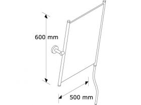 Sklopné zrcadlo STELLA v matně černém rámu s madlem pro snadné nastavení úhlu, 50x60 cm