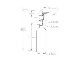 Dávkovač tekutého mýdla umyvadlový CYLINDER, objem nádržky 1000 ml, bílý