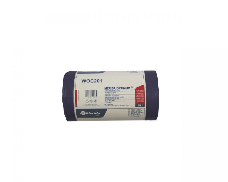 Sáčky na odpadky MERIDA OPTIMUM, 60 x 90 cm, objem 70 l, role 50 ks, ČERNÉ, HDPE/LDPE