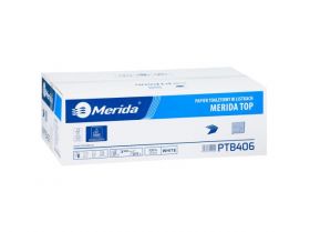 Toaletní papír skládaný MERIDA TOP, bílý, dvouvrstvý, 100% celulóza, karton/9000 ks