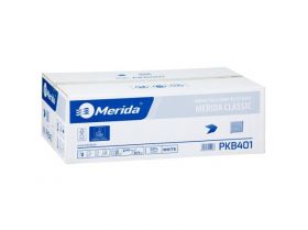 Toaletní papír skládaný MERIDA CLASSIC, bílý, jednovrstvý, karton/9000 ks, ECOLABEL