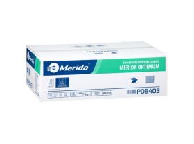Toaletní papír skládaný MERIDA OPTIMUM, bílý, dvouvrstvý, karton 9000 ks, ECOLABEL