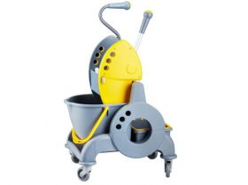 Úklidový vozík MERIDA žlutý s ergonomickou rukojetí jednokbelíkový 15 l + box 8 l, ždímač