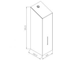 Zásobník na SKLÁDANÝ toaletní papír STELLA nerez mat kapacita až 675 listů