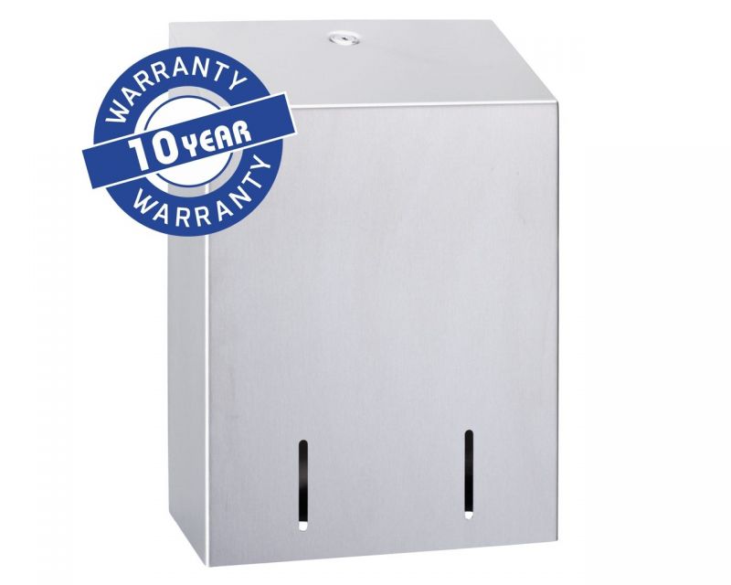 Zásobník na SKLÁDANÝ toaletní papír STELLA nerez mat kapacita až 900 listů