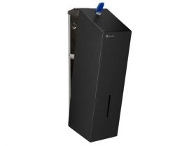 Zásobník na SKLÁDANÝ toaletní papír STELLA nerez mat kapacita až 675 listů černý