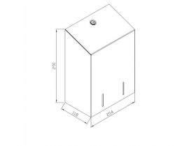 Zásobník na SKLÁDANÝ toaletní papír STELLA nerez mat kapacita až 900 listů bílý