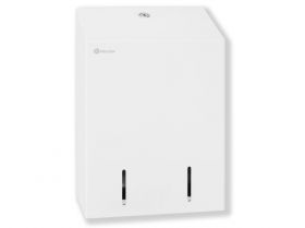 Zásobník na SKLÁDANÝ toaletní papír STELLA nerez mat kapacita až 900 listů bílý