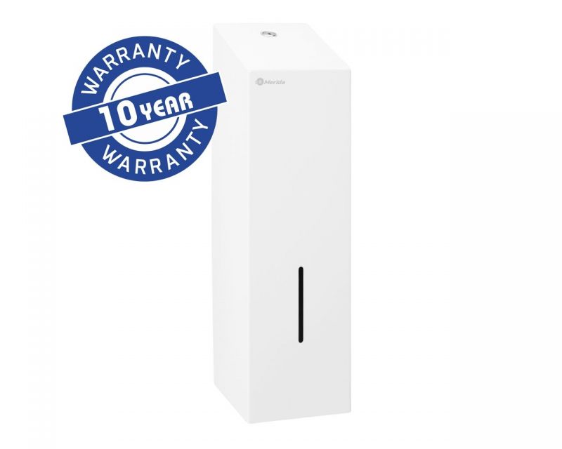 Zásobník na SKLÁDANÝ toaletní papír STELLA nerez mat kapacita až 900 listů bílý