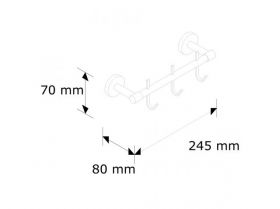 Věšák L200 se 3 háčky