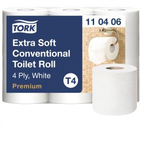 TORK 110406 – Extra jemný toaletní papír konvenční role T4, 4 vrs., 18,8 m, 7 x 6 rl. - Karton
