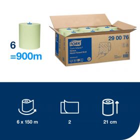 TORK 290076 – Matic® zelené papírové ručníky v roli H1, 2vr., 150m, 6 rolí - Karton