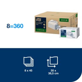 TORK 450150 – Skládaná utěrka 2 v 1 k drhnutí a čistění W8, 8 x 45 ks - Karton