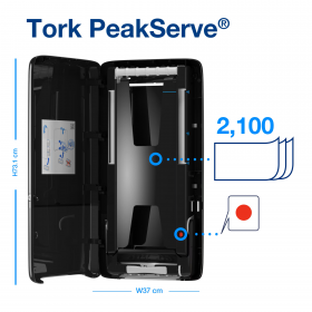 Tork PeakServe 552508 – Zásobník na navazující papírové ručníky černý H5