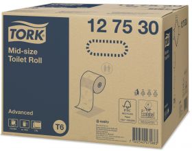 TORK 127530 – Mid–Size bezdutinkový toaletní papír T6, 2vrs., 100 m  - Karton