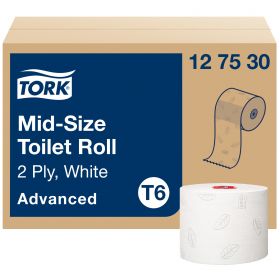 TORK 127530 – Mid–Size bezdutinkový toaletní papír T6, 2vrs., 100 m  - Karton