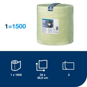 TORK 129244 – průmyslová papírová utěrka v roli W1, zelená, 2vr., 510m